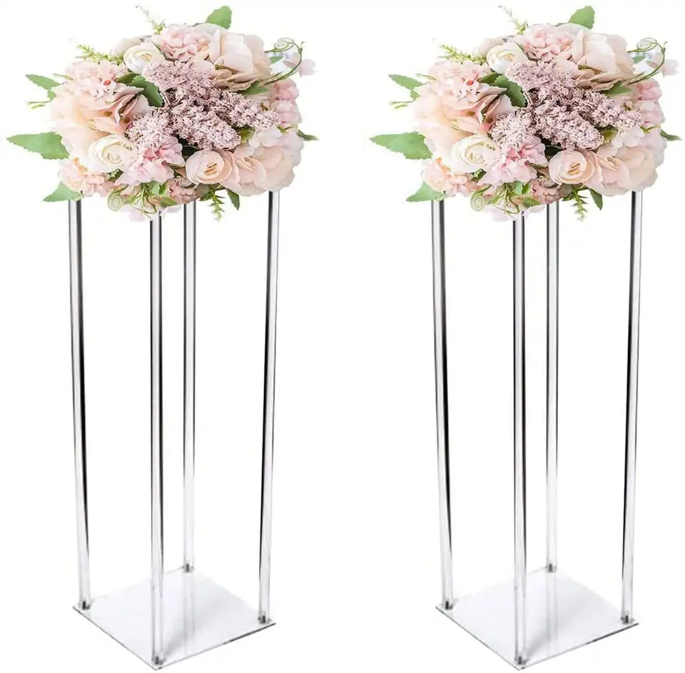 Clear Column Flower Stands