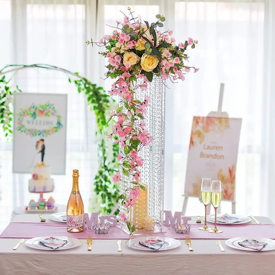 Beaded Column Flower Centerpiece