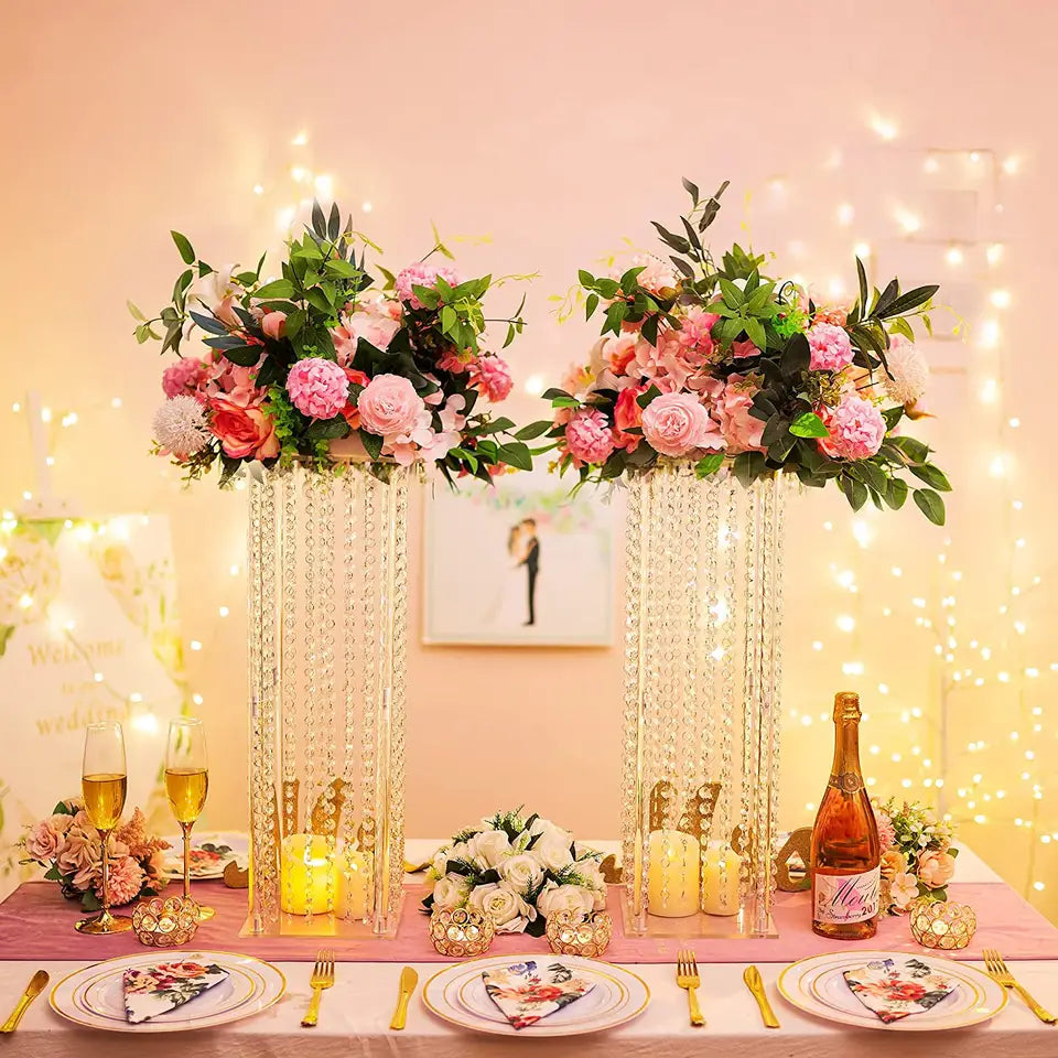 Beaded Column Flower Centerpiece